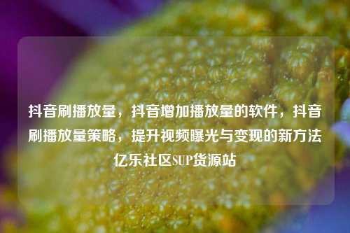 抖音刷播放量	，抖音增加播放量的软件，抖音刷播放量策略，提升视频曝光与变现的新方法亿乐社区SUP货源站  第1张